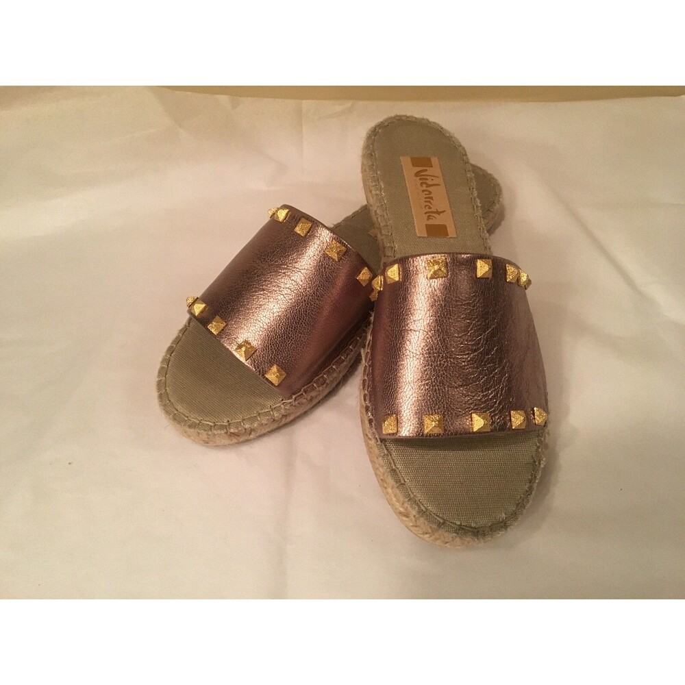 Nwob Vidorreta Leather Slip On Studded Sandal